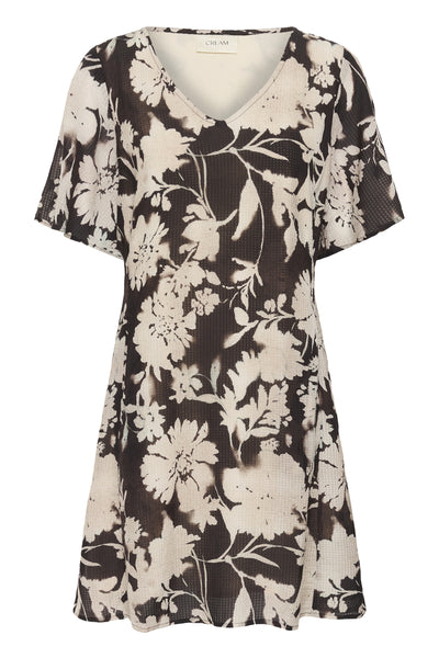 CRHailey Short Dress Dark Brown Flower - 109590 - 10615250 Thumbnail