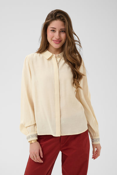 CRTiffany Shirt Bleached Sand - 131008 - 10615251 Thumbnail