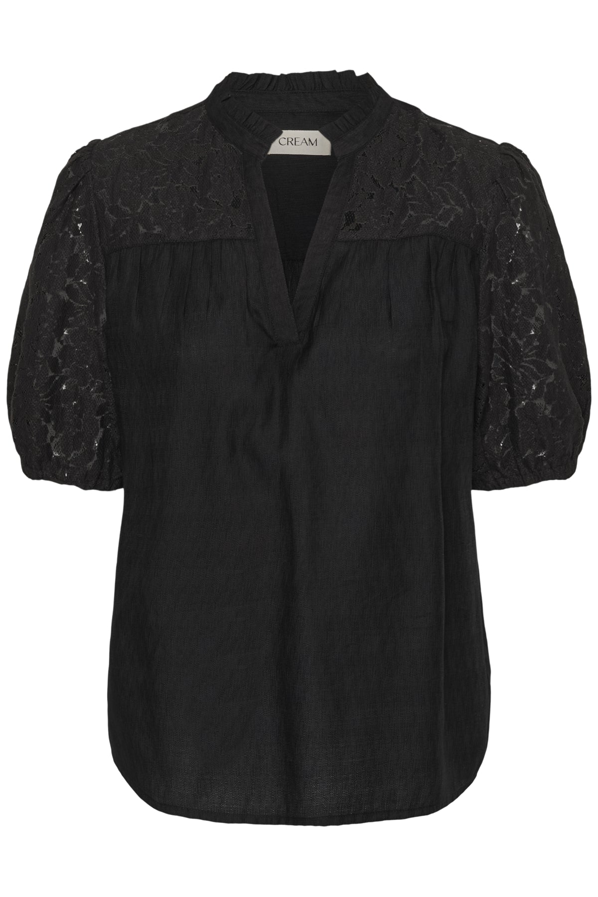 CRLiselin Short Sleeve Lace Bl Pitch Black - 100120 - 10615281