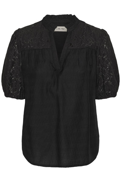 CRLiselin Short Sleeve Lace Bl Pitch Black - 100120 - 10615281 Thumbnail
