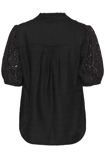CRLiselin Short Sleeve Lace Bl Pitch Black - 100120 - 10615281 Thumbnail