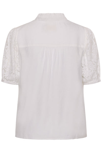 CRLiselin Short Sleeve Lace Bl Snow White - 110602 - 10615281 Thumbnail