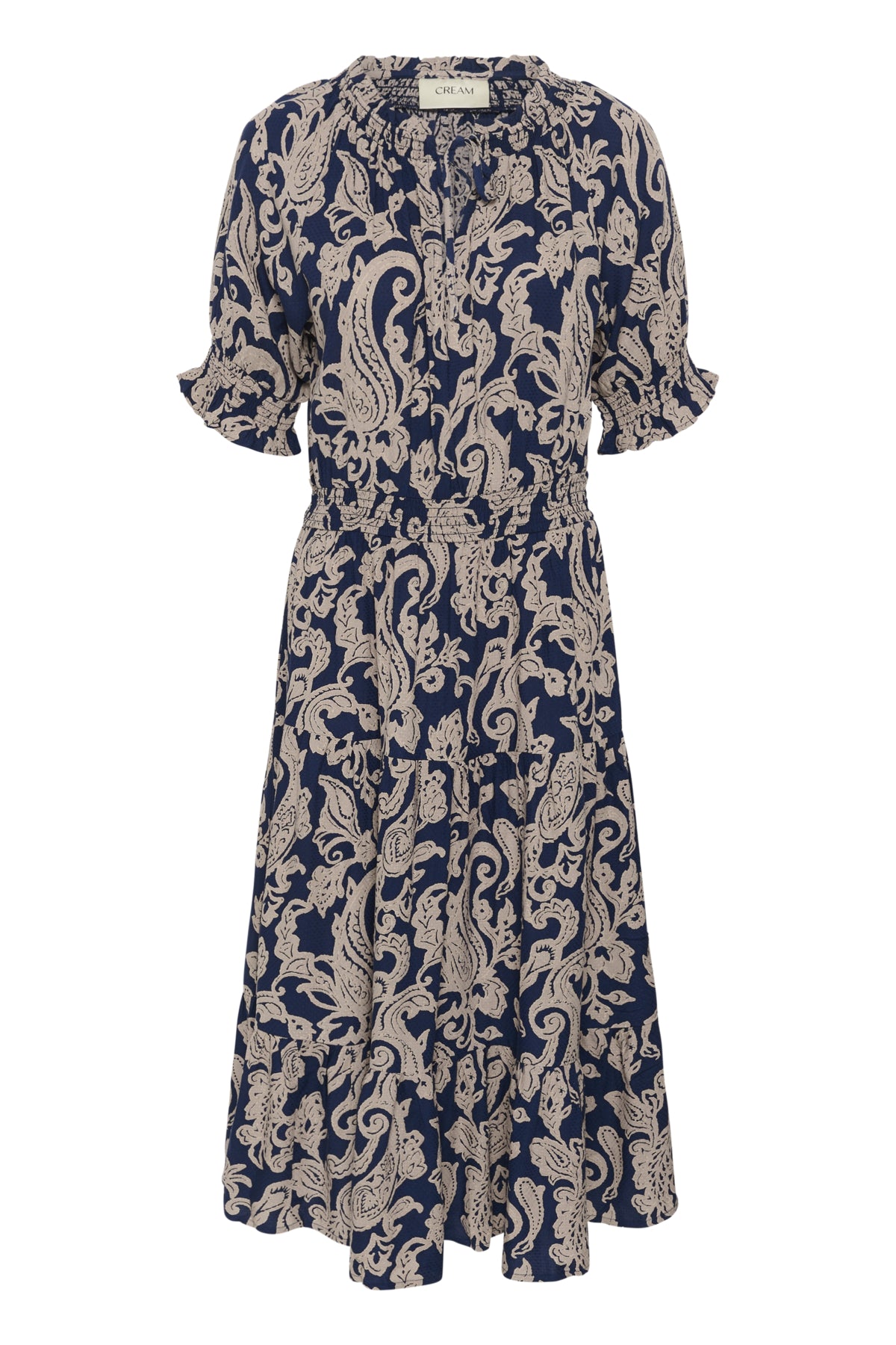 CRLucy Short Sleeve Long Dress Blue Paisley - 106905 - 10615288