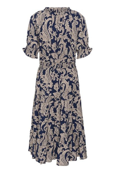 CRLucy Short Sleeve Long Dress Blue Paisley - 106905 - 10615288 Thumbnail