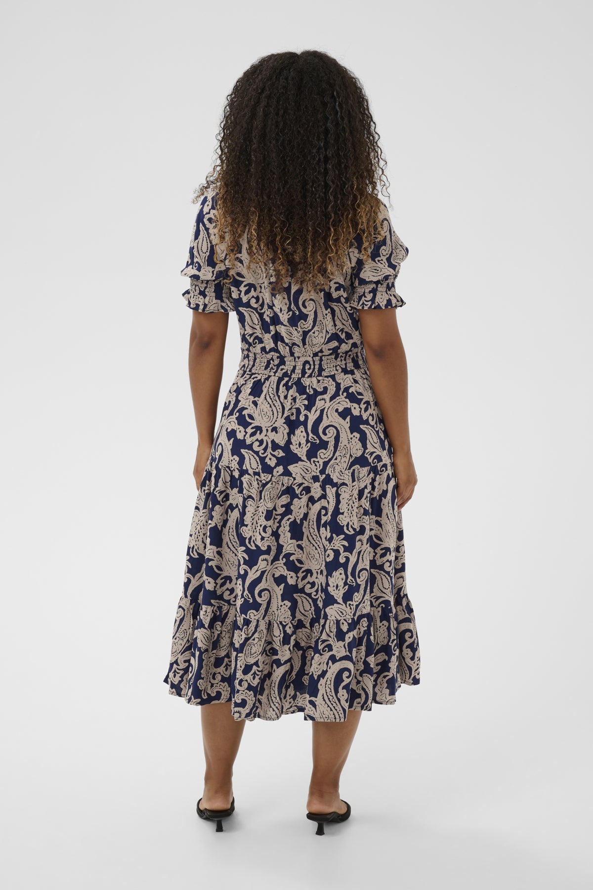 CRLucy Short Sleeve Long Dress Blue Paisley - 106905 - 10615288