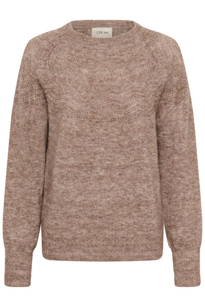 CRJunah Pointelle Pullover Dark Oat Melange - 109936 - 10615297
