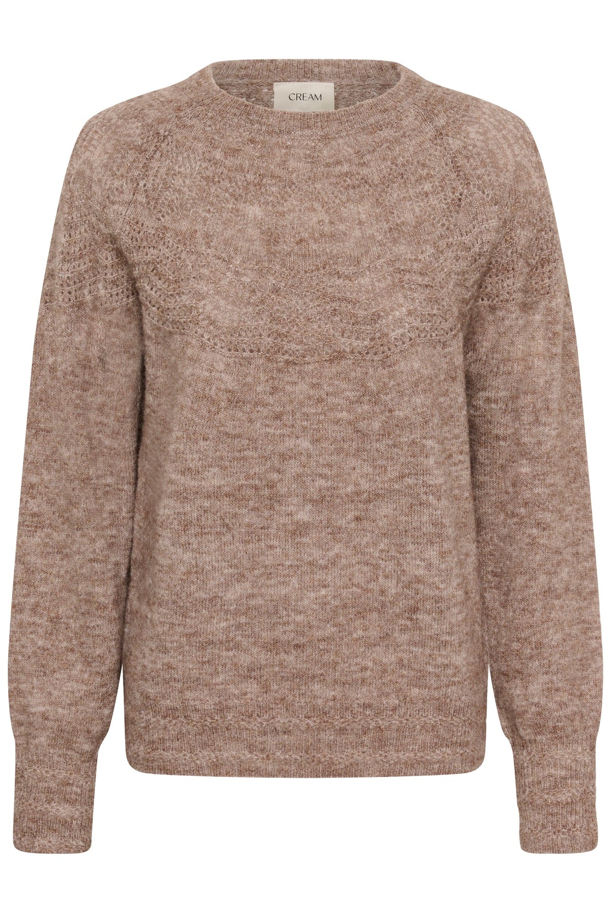 CRJunah Pointelle Pullover Dark Oat Melange - 109936 - 10615297