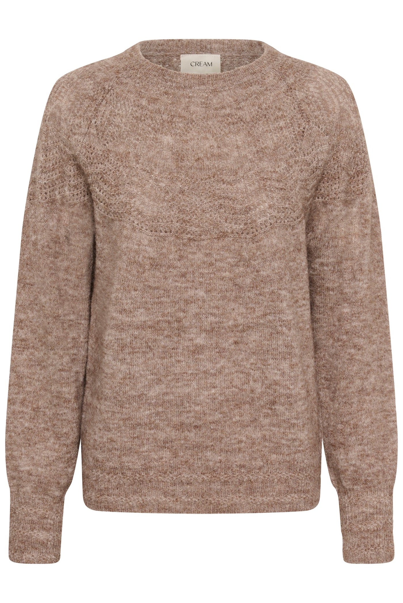 CRJunah Pointelle Pullover Dark Oat Melange - 109936 - 10615297