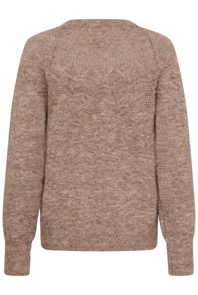 CRJunah Pointelle Pullover Dark Oat Melange - 109936 - 10615297 Thumbnail