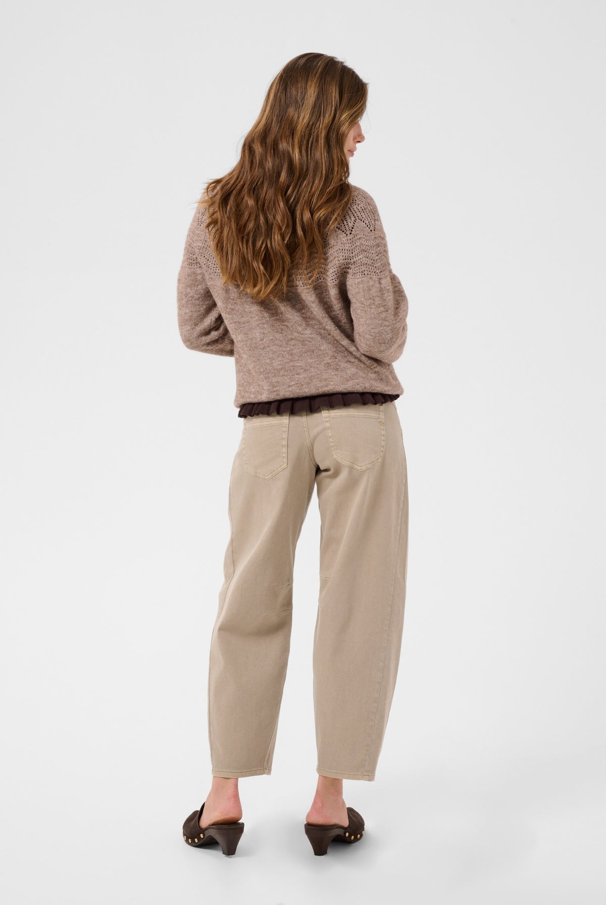 CRJunah Pointelle Pullover Dark Oat Melange - 109936 - 10615297