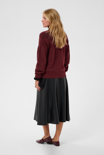 CRJunah Pointelle Pullover Cabernet - 191724 - 10615297 Thumbnail