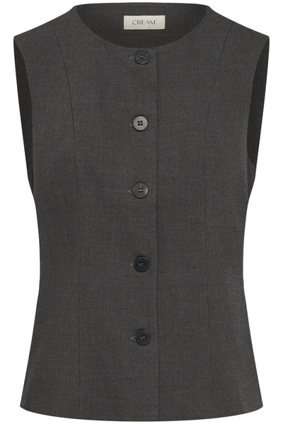 CRLonge Waistcoat Dark Grey Melange - 101156 - 10615345 Thumbnail