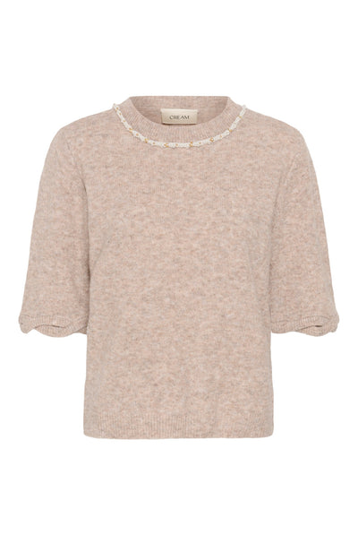 CRTrusty Knit Blouse Oat melange - 100232 - 10615358 Thumbnail