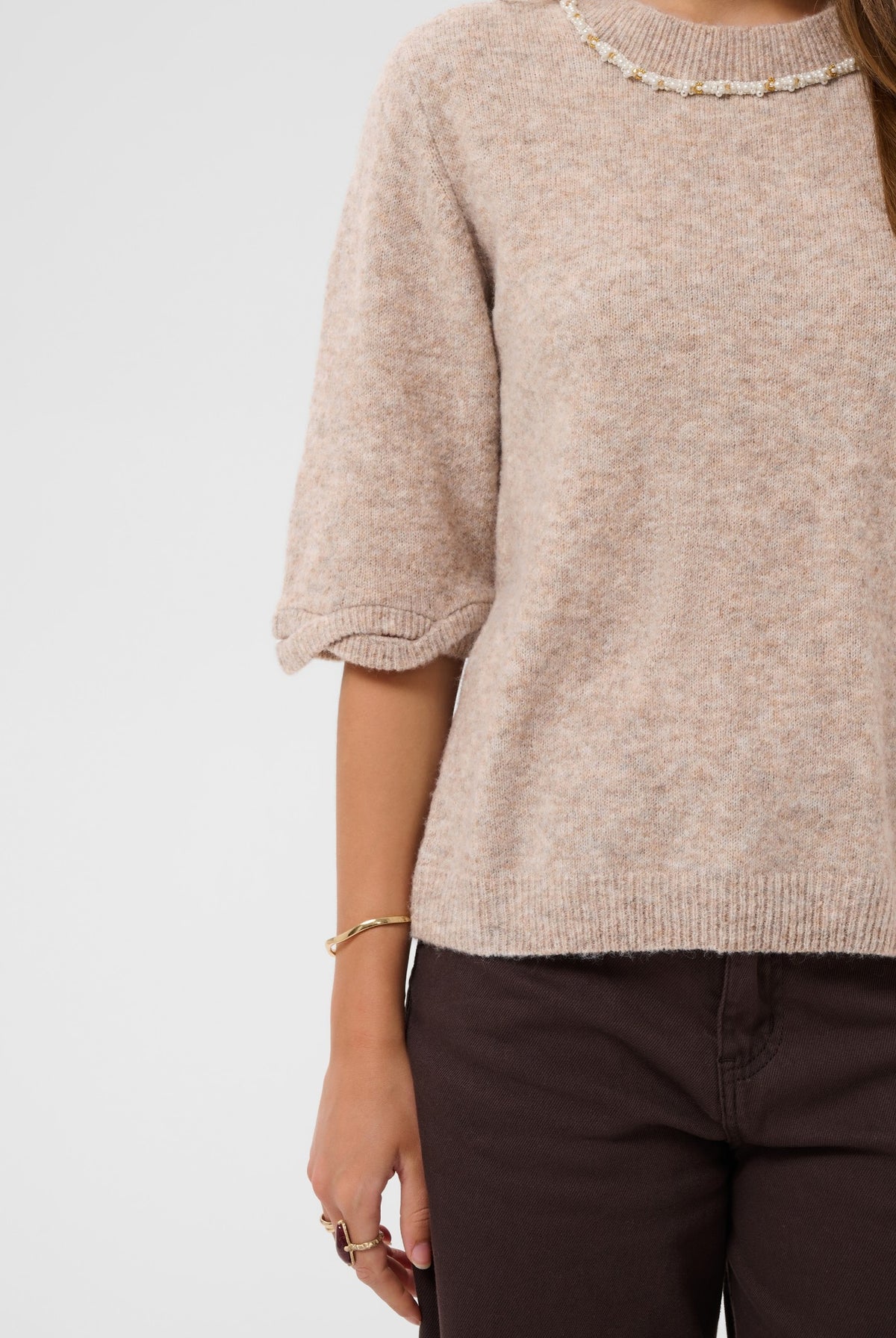 CRTrusty Knit Blouse Oat melange - 100232 - 10615358