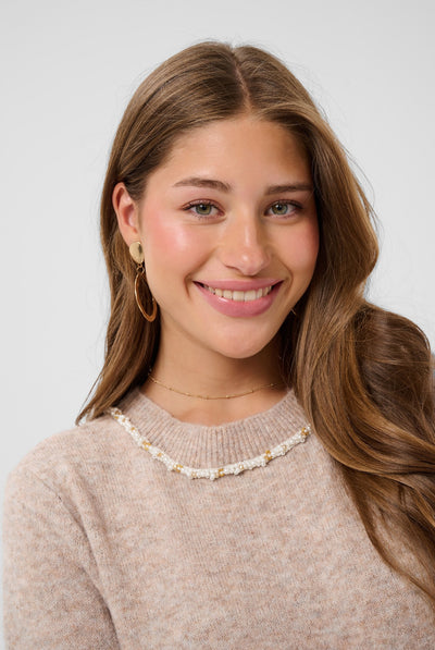 CRTrusty Knit Blouse Oat melange - 100232 - 10615358 Thumbnail