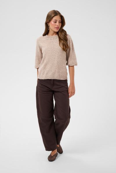 CRTrusty Knit Blouse Oat melange - 100232 - 10615358 Thumbnail