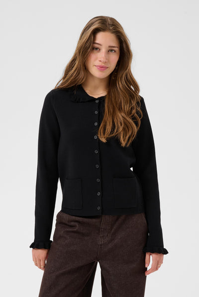 CRDela Knit Cardigan Pitch Black - 100120 - 10615362 Thumbnail