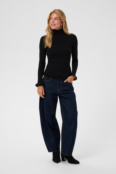 CRDela Knit Roll Neck Pitch Black - 100120 - 10615363 Thumbnail