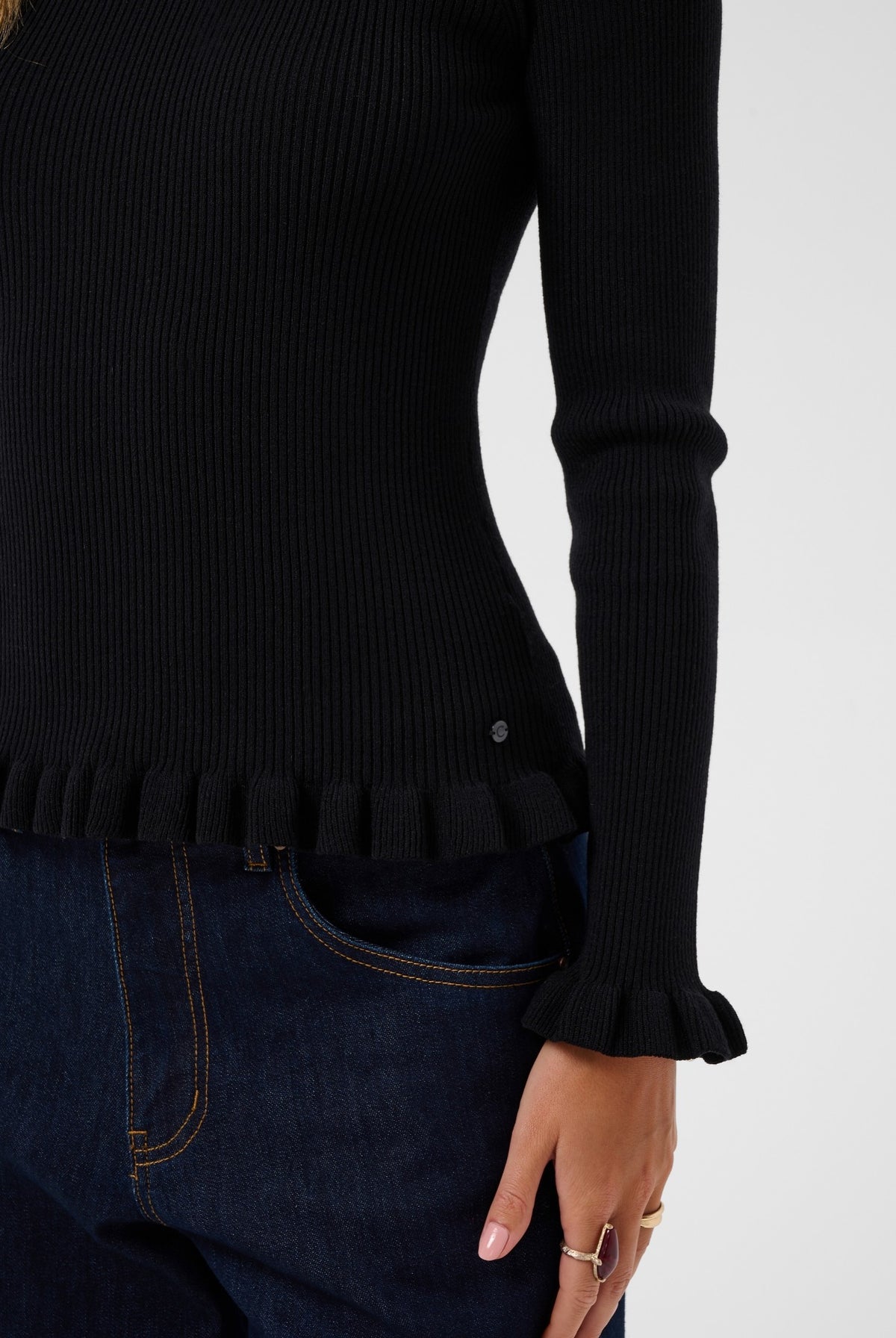 CRDela Knit Roll Neck Pitch Black - 100120 - 10615363