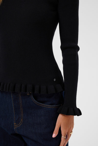 CRDela Knit Roll Neck Pitch Black - 100120 - 10615363 Thumbnail
