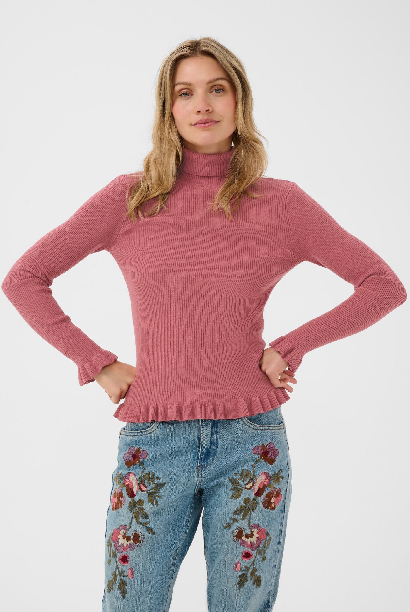CRDela Knit Roll Neck Mauvewood - 171522 - 10615363