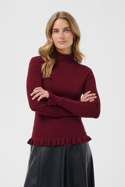 CRDela Knit Roll Neck Cabernet - 191724 - 10615363 Thumbnail