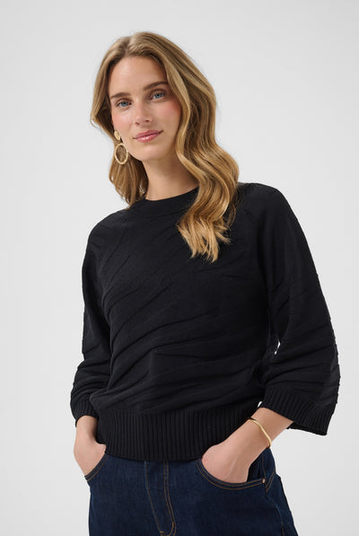 CRDela Knit Pullover Pitch Black - 100120 - 10615364 Thumbnail