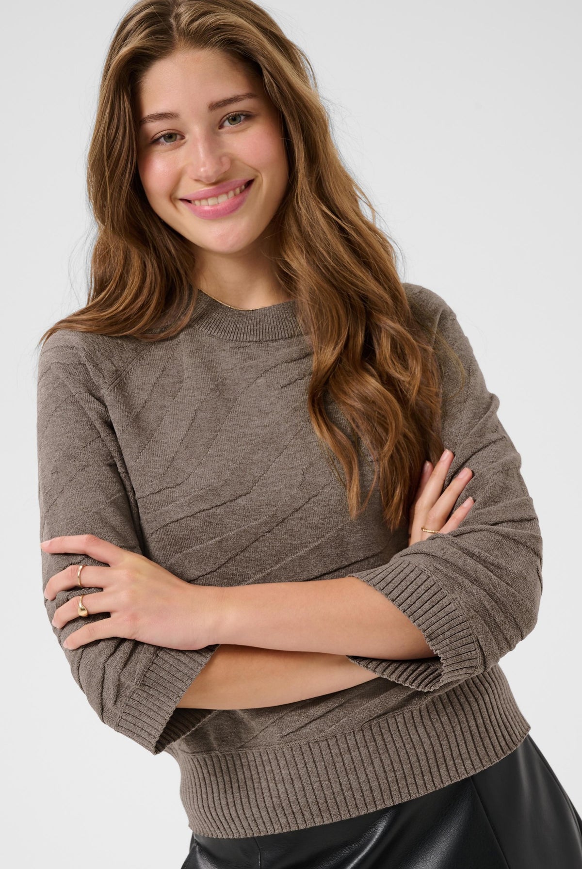 CRDela Knit Pullover Brown Lentil Melange - 1714091 - 10615364