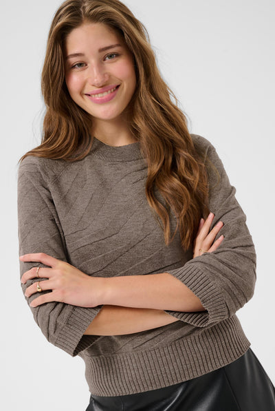 CRDela Knit Pullover Brown Lentil Melange - 1714091 - 10615364 Thumbnail