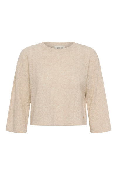 CRMela 3/4 Sleeve Pullover Oat melange - 100232 - 10615365 Thumbnail