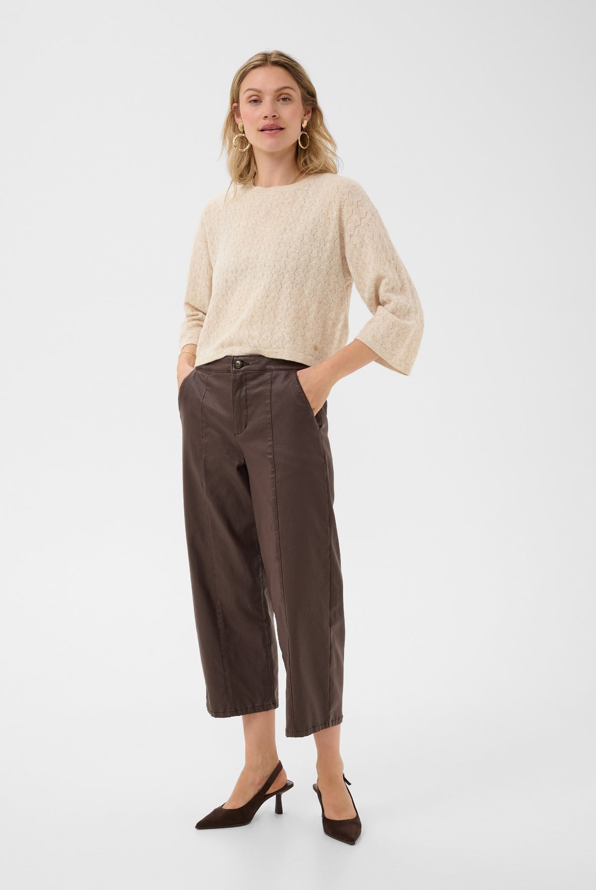 CRMela 3/4 Sleeve Pullover Oat melange - 100232 - 10615365
