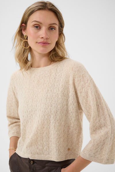 CRMela 3/4 Sleeve Pullover Oat melange - 100232 - 10615365 Thumbnail
