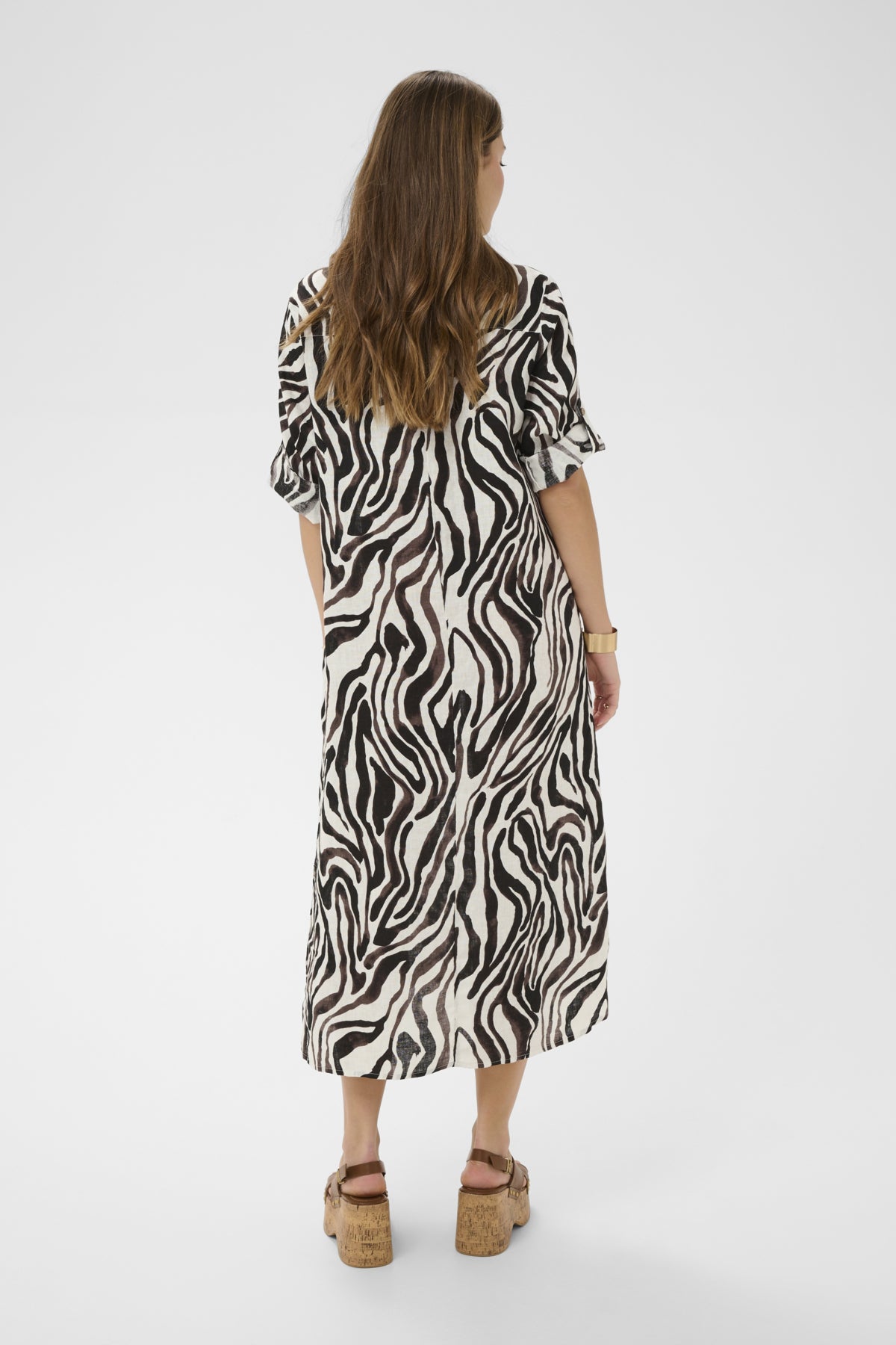 CRBellis Caftan DRess Black White Animal - 109051 - 10615405