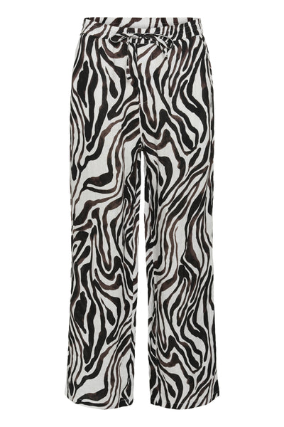 CRBellis Linen Pant Black White Animal - 109051 - 10615410 Thumbnail
