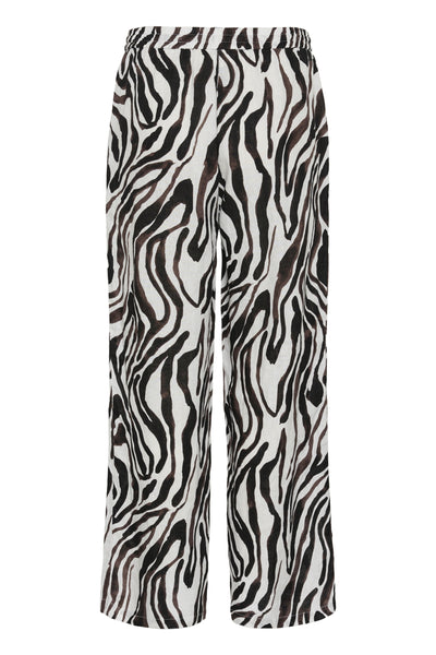 CRBellis Linen Pant Black White Animal - 109051 - 10615410 Thumbnail