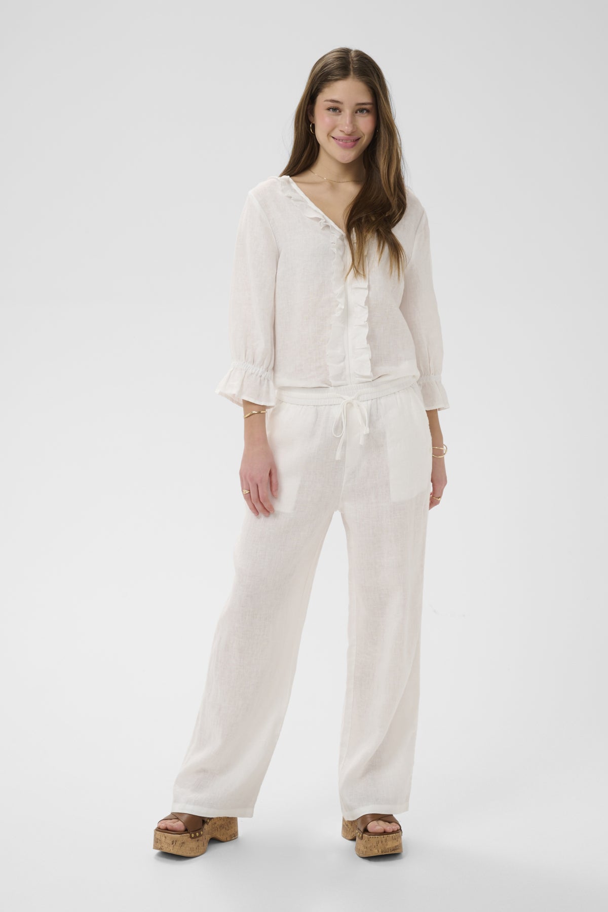 CRBellis Linen Pant Snow White - 110602 - 10615410