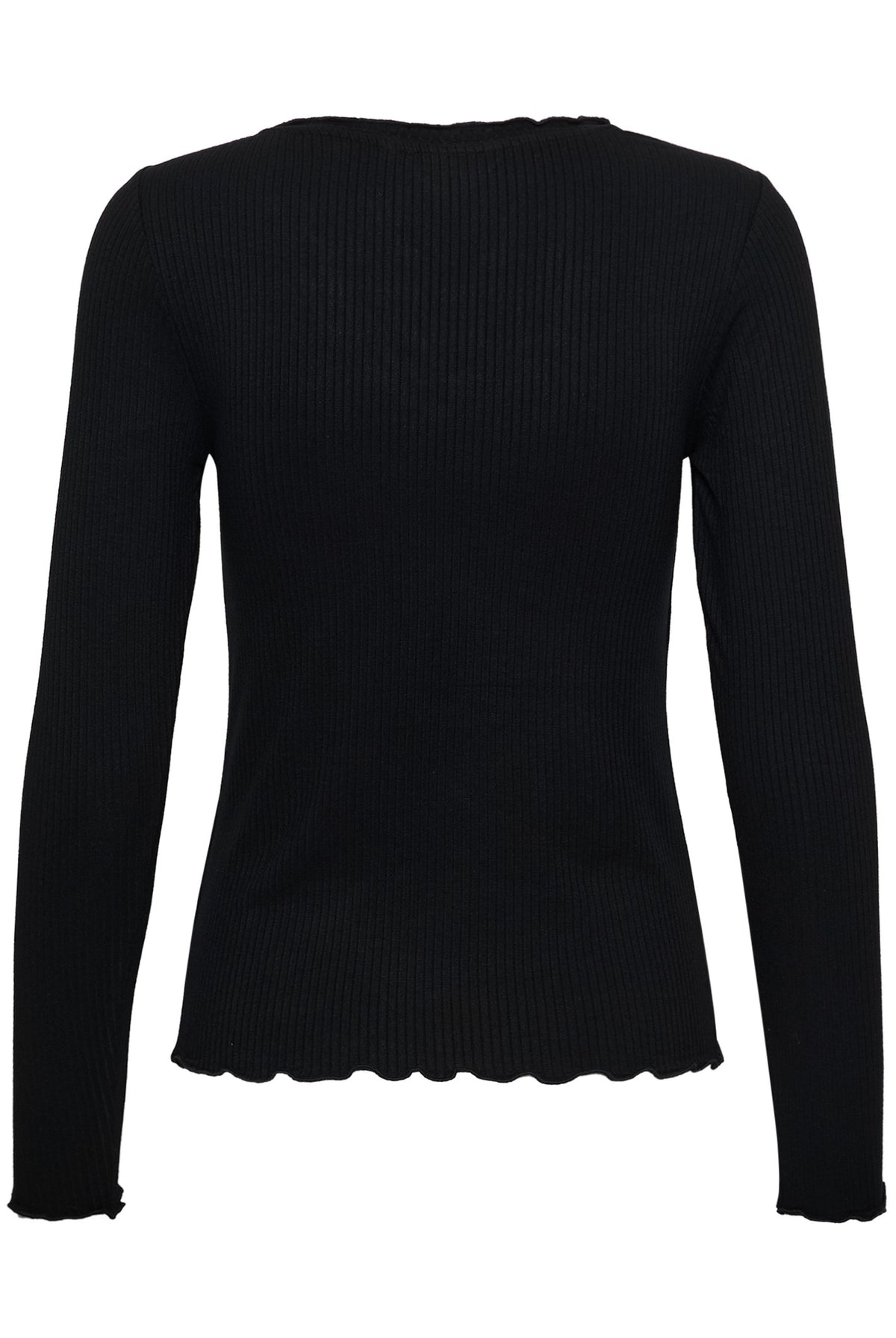 CRRibba LS V-neck Tshirt Pitch Black - 100120 - 10615480