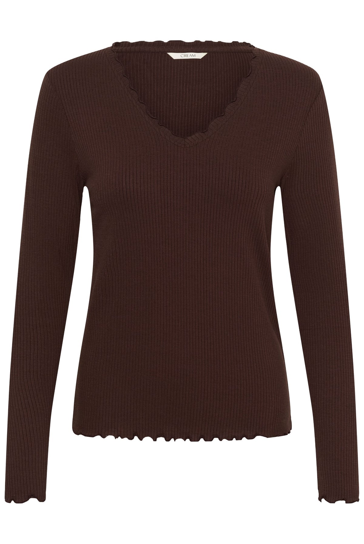 CRRibba LS V-neck Tshirt Java - 191016 - 10615480