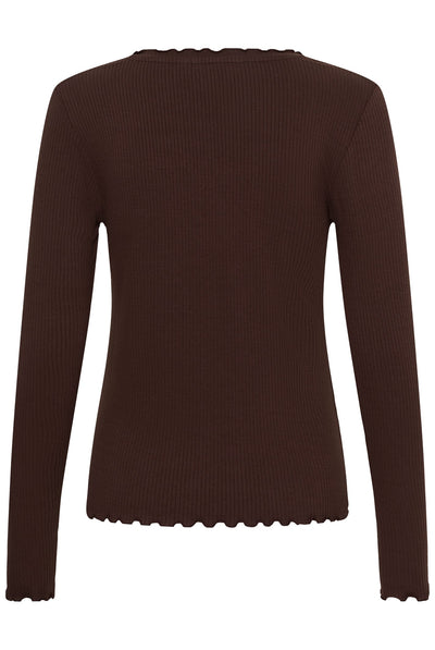 CRRibba LS V-neck Tshirt Java - 191016 - 10615480 Thumbnail