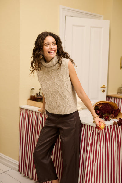CRElsie Knit Slipover Light Brown Lentil Melange - 1 - 10615533 Thumbnail