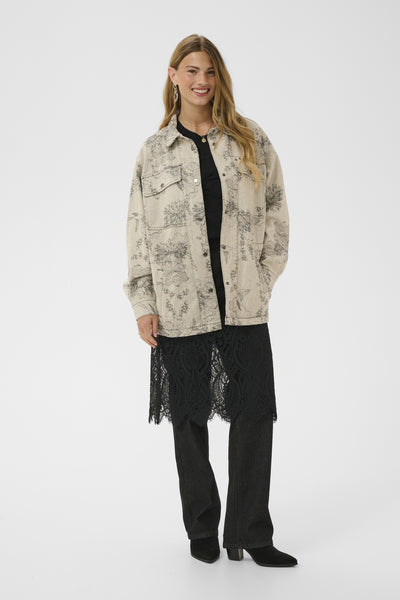 CRVatta Jacket Ecru Flower Jacquard - 109544 - 10615535 Thumbnail