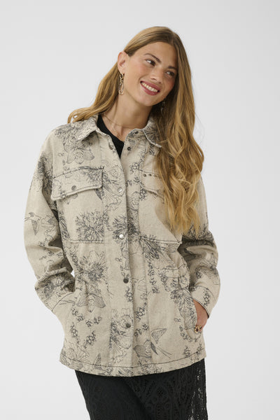 CRVatta Jacket Ecru Flower Jacquard - 109544 - 10615535 Thumbnail