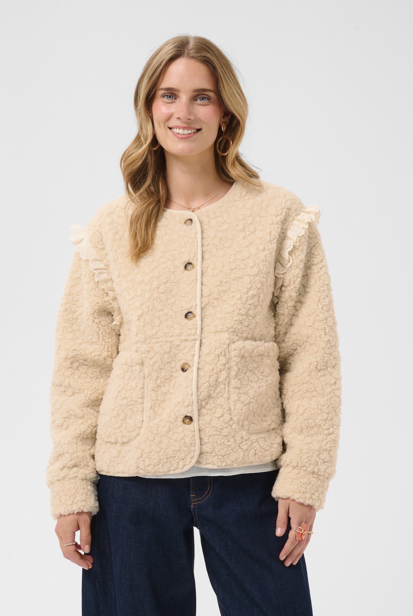 CRRana Lace Teddy Jacket Oatmeal - 130401 - 10615559