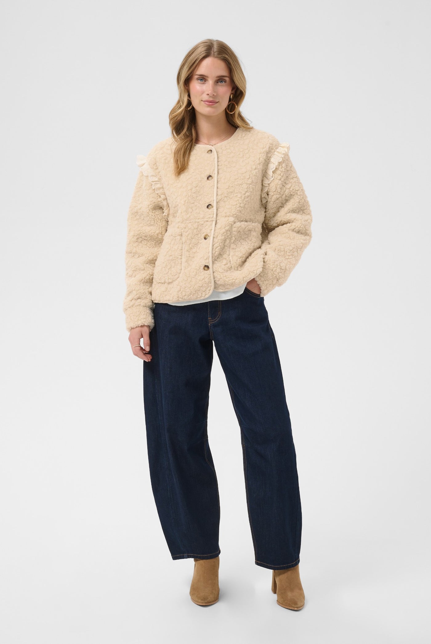 CRRana Lace Teddy Jacket Oatmeal - 130401 - 10615559
