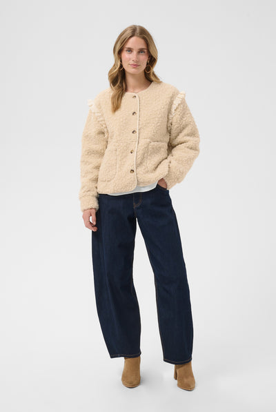 CRRana Lace Teddy Jacket Oatmeal - 130401 - 10615559 Thumbnail