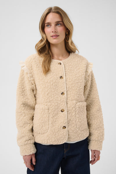 CRRana Lace Teddy Jacket Oatmeal - 130401 - 10615559 Thumbnail
