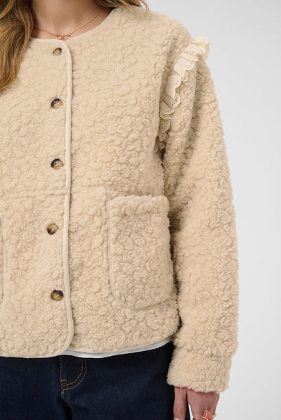 CRRana Lace Teddy Jacket Oatmeal - 130401 - 10615559 Thumbnail