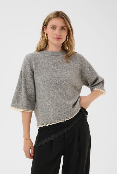 CRKibana Knit Pullover Grey Melange - 100391 - 10615619 Thumbnail