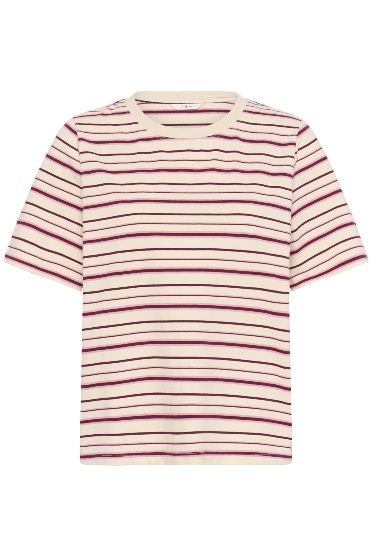 CRLiva T-Shirt White stripe w. Pink/Bordeaux - 10615683