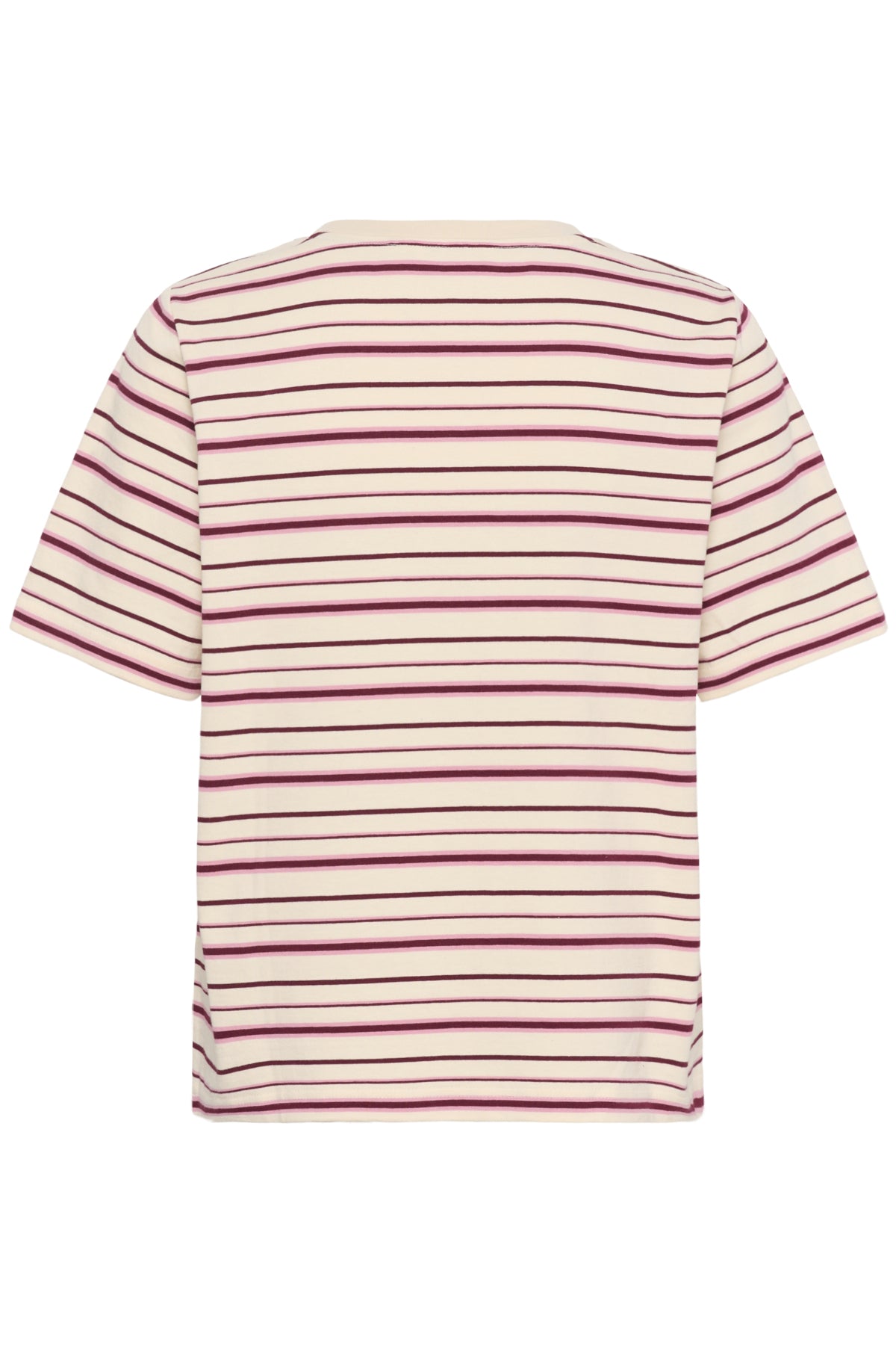 CRLiva T-Shirt White stripe w. Pink/Bordeaux - 10615683